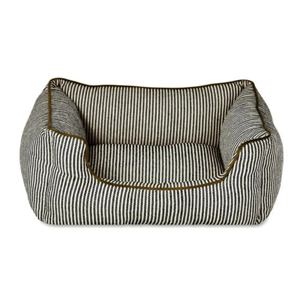 High Wall Striped Bed for Dogs, High Walled Cuddler, Striped Measuring 27